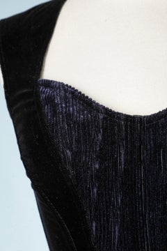 Black and navy velvet corset Chantal Thomass