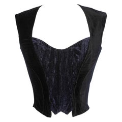 Black and navy velvet corset Chantal Thomass