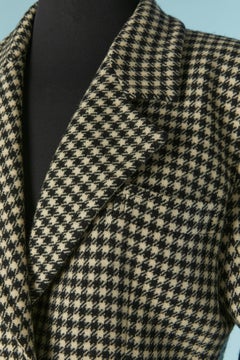Black and off-white check pattern wool jacket Saint Laurent Rive Gauche