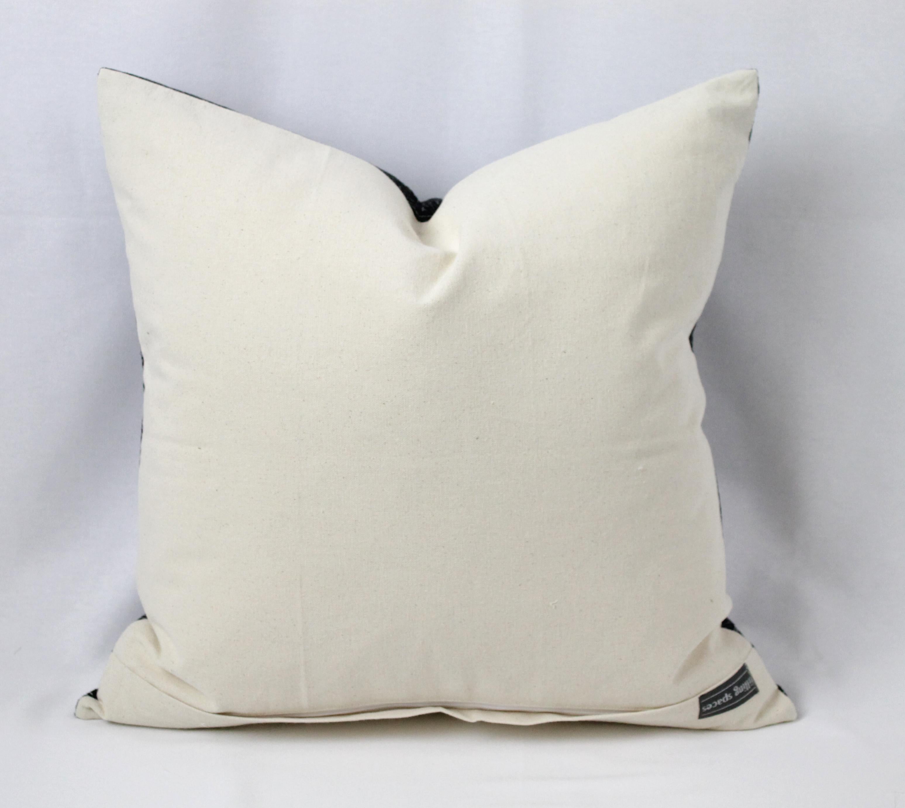 Black and Off-White Geometric Style Pillows For Sale 5