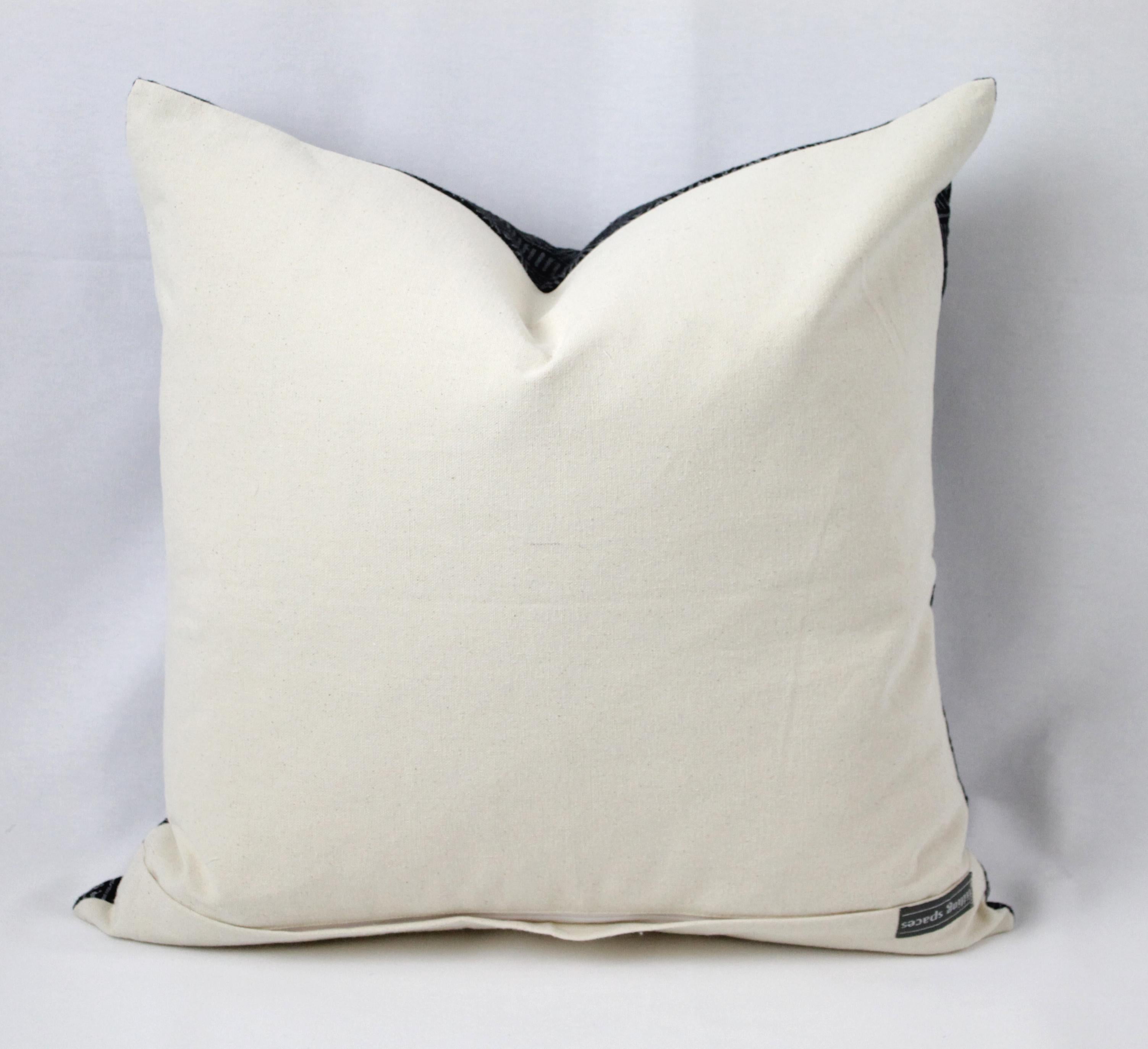Black and Off-White Geometric Style Pillows For Sale 13
