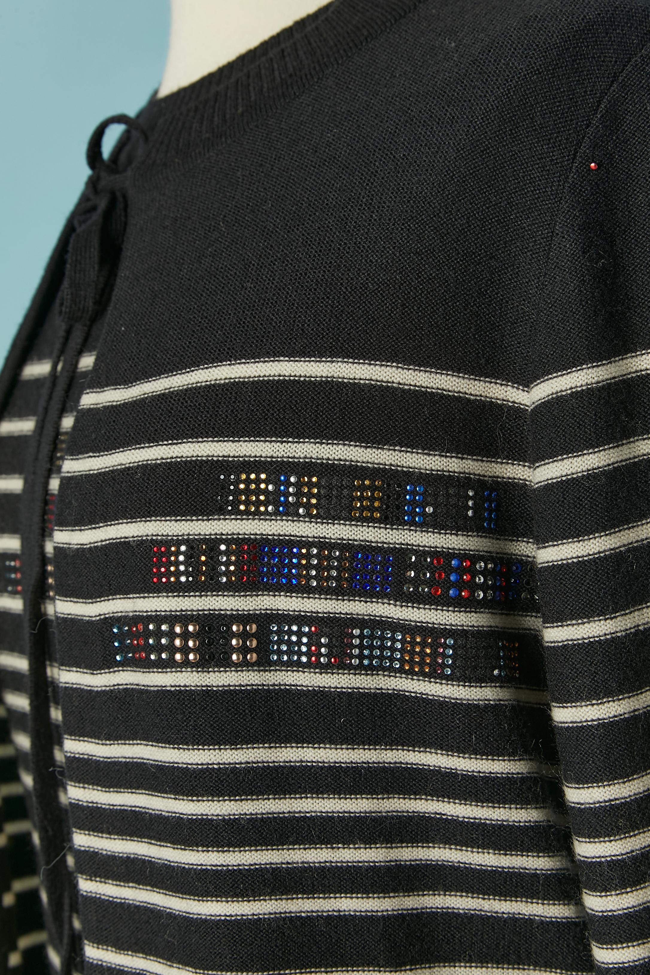 Nero Set di gemelli in maglia nera e bianca con motivo a righe  Sonia Rykiel in vendita