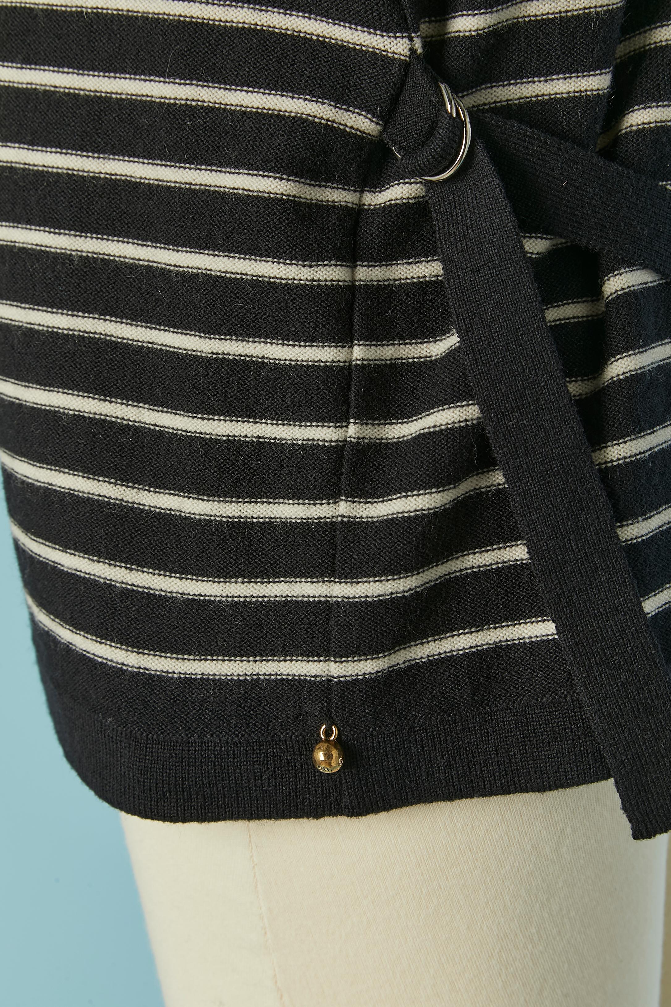 Donna Set di gemelli in maglia nera e bianca con motivo a righe  Sonia Rykiel in vendita