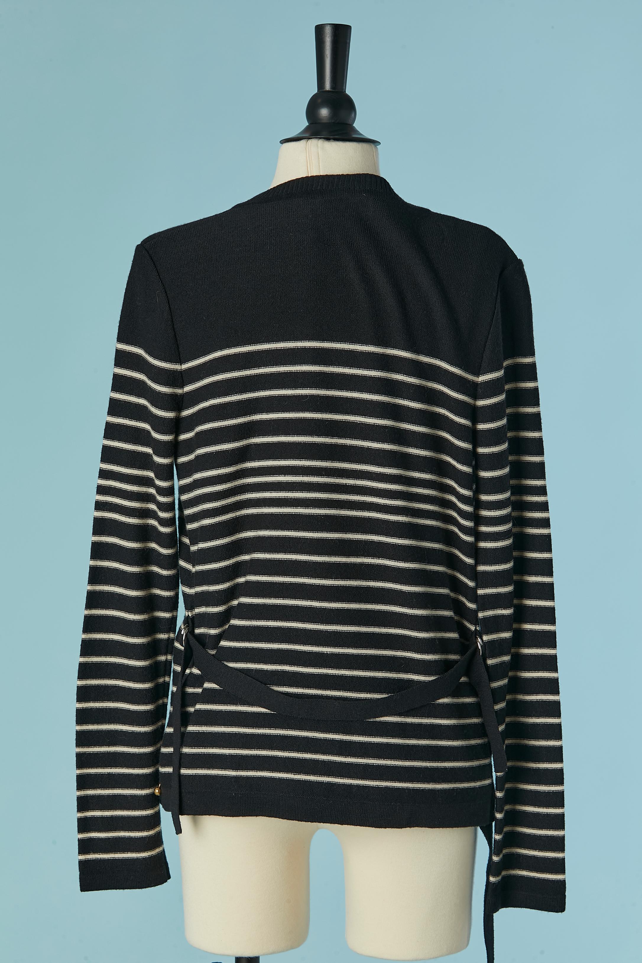 Set di gemelli in maglia nera e bianca con motivo a righe  Sonia Rykiel in vendita 1