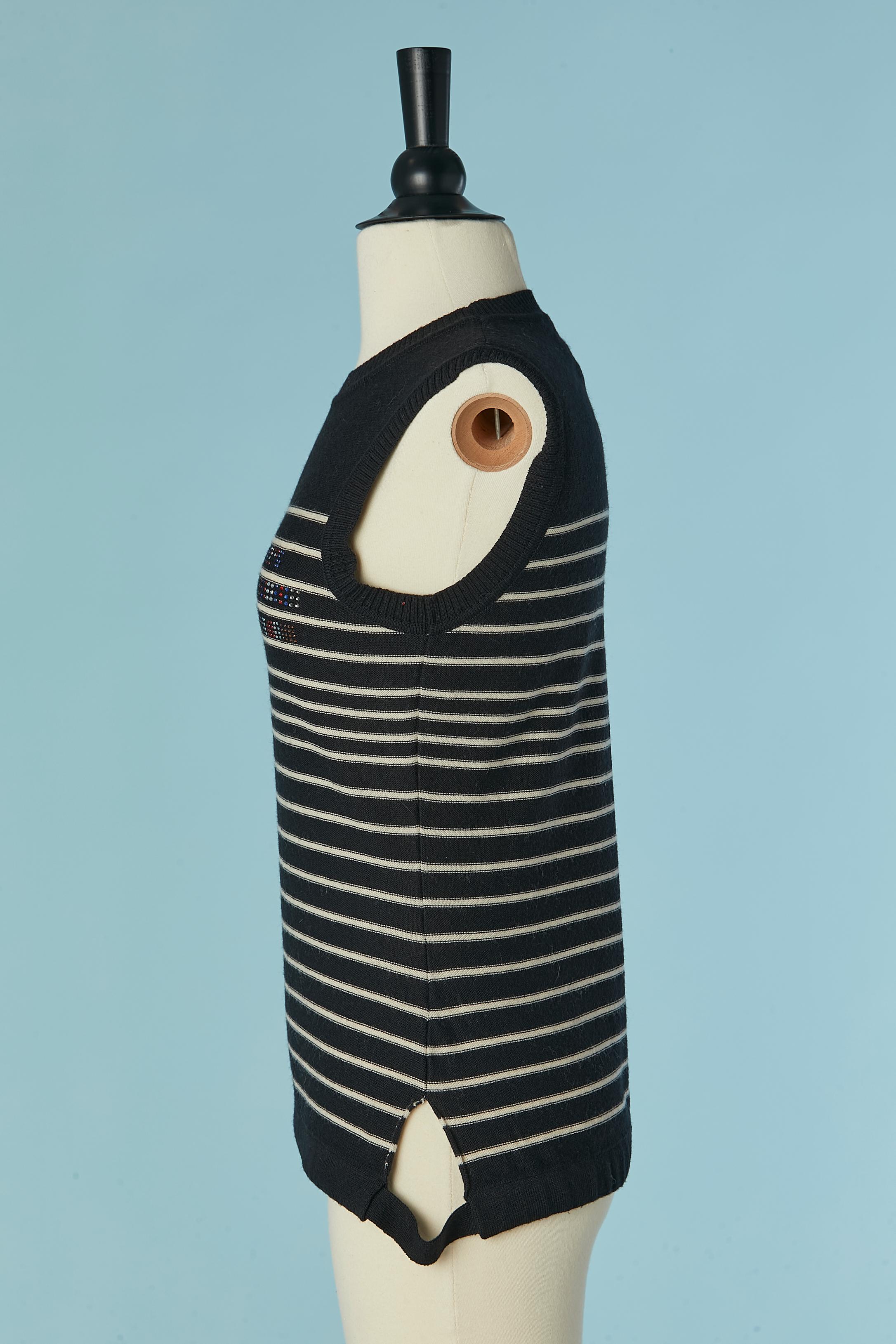 Set di gemelli in maglia nera e bianca con motivo a righe  Sonia Rykiel in vendita 4