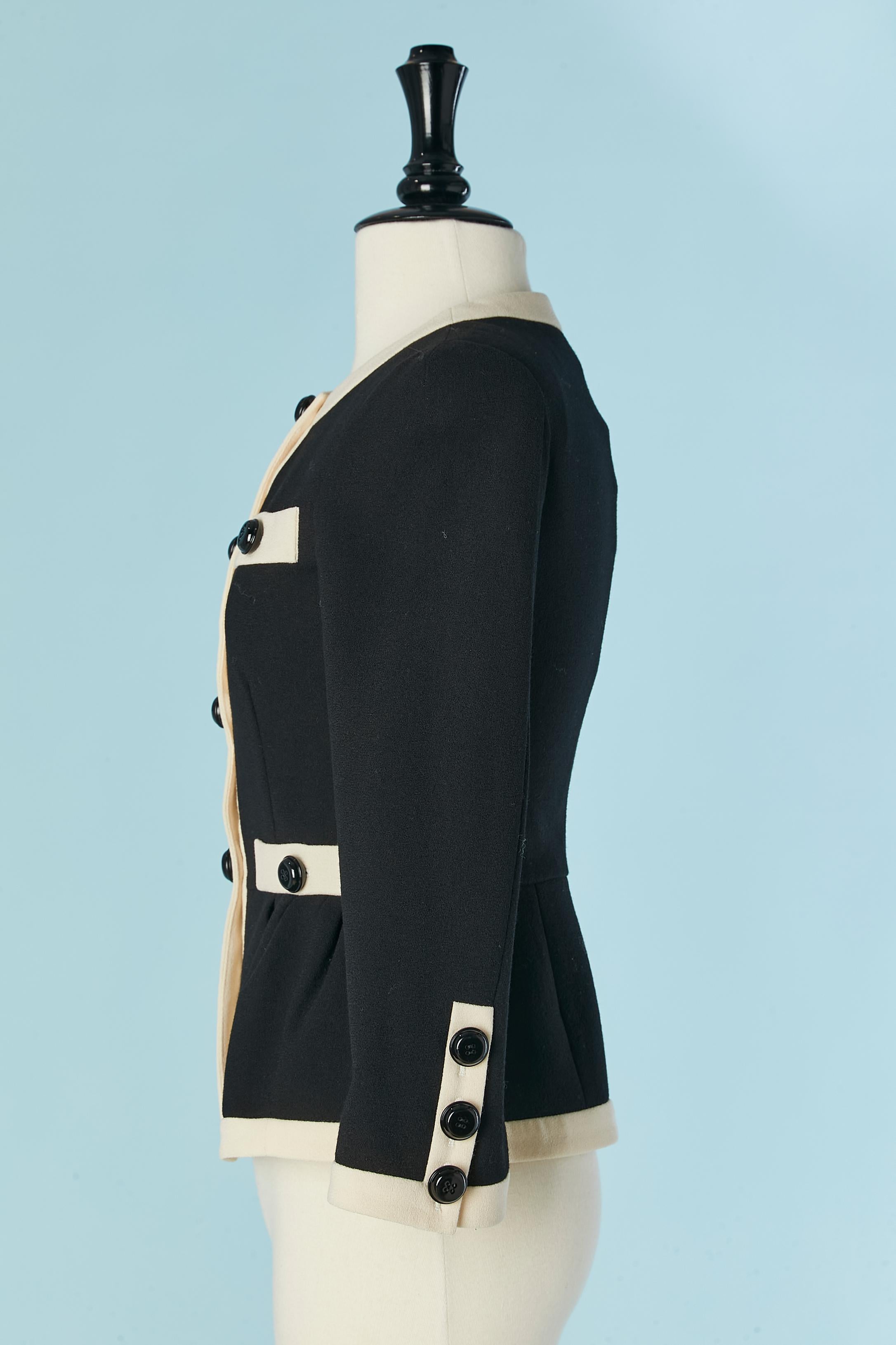 Women's Black and off-white single breasted jacket MOSCHINO CHEAP AND CHIC For Sale