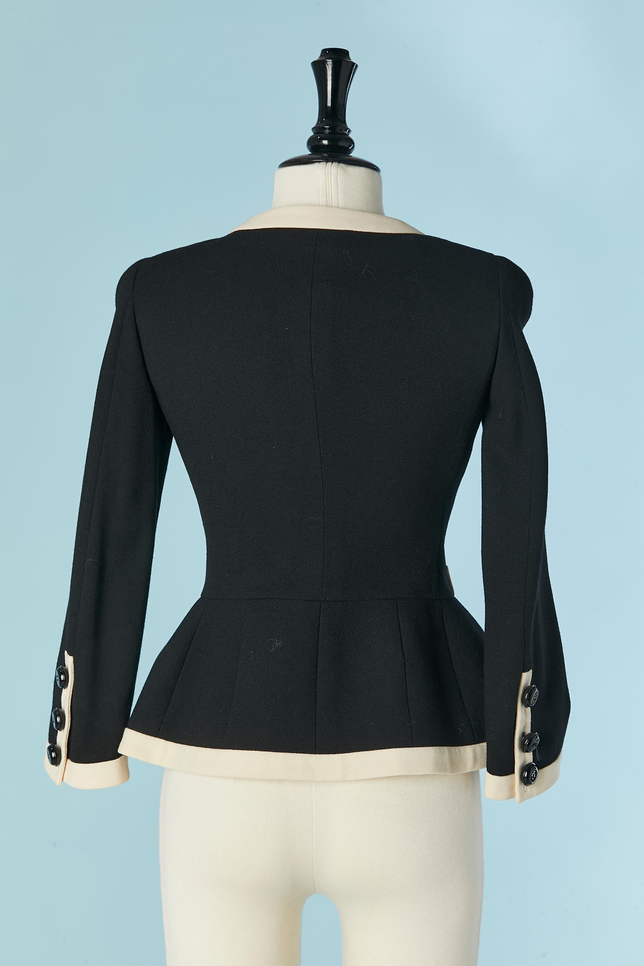 Black and off-white single breasted jacket MOSCHINO CHEAP AND CHIC For Sale 1