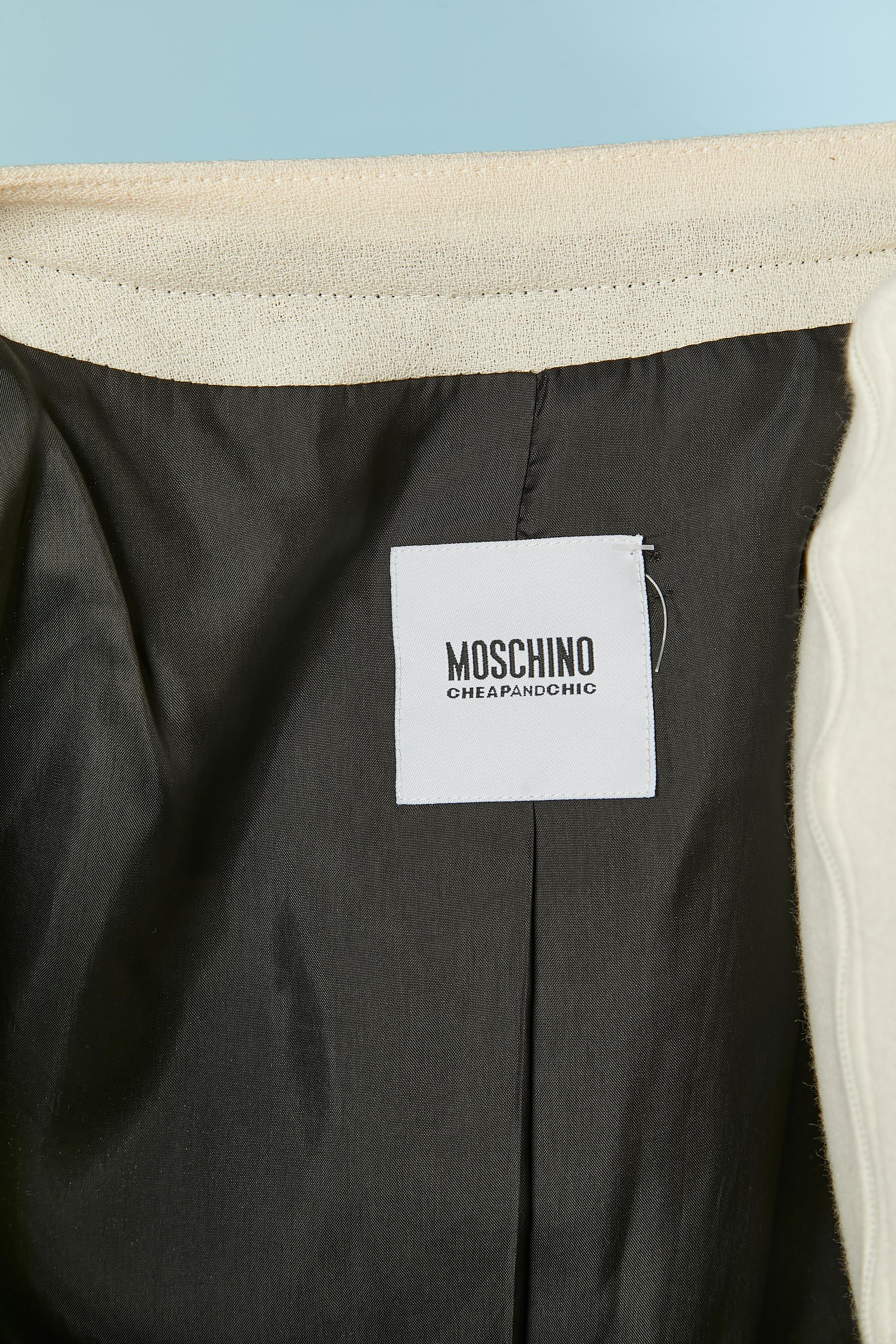 Black and off-white single breasted jacket MOSCHINO CHEAP AND CHIC For Sale 2