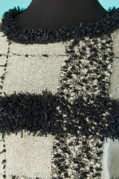 Jersey gráfico negro y blanco roto de lana y mohair Boutique Christian Dior