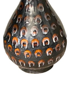 Black and Orange Circle Pattern Vase, China, Contemporary