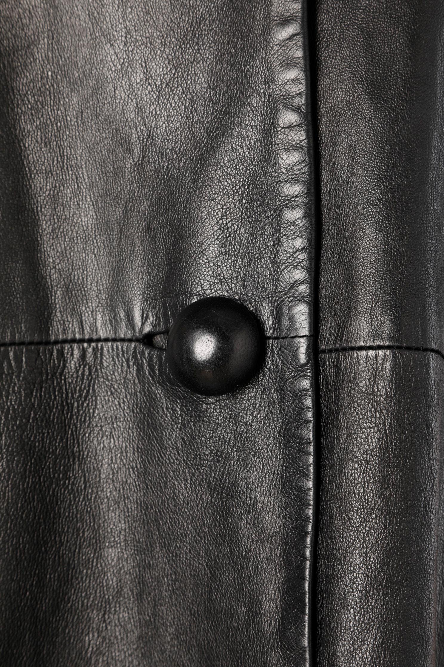 Black and orange leather 60's coat Pierre Cardin  1