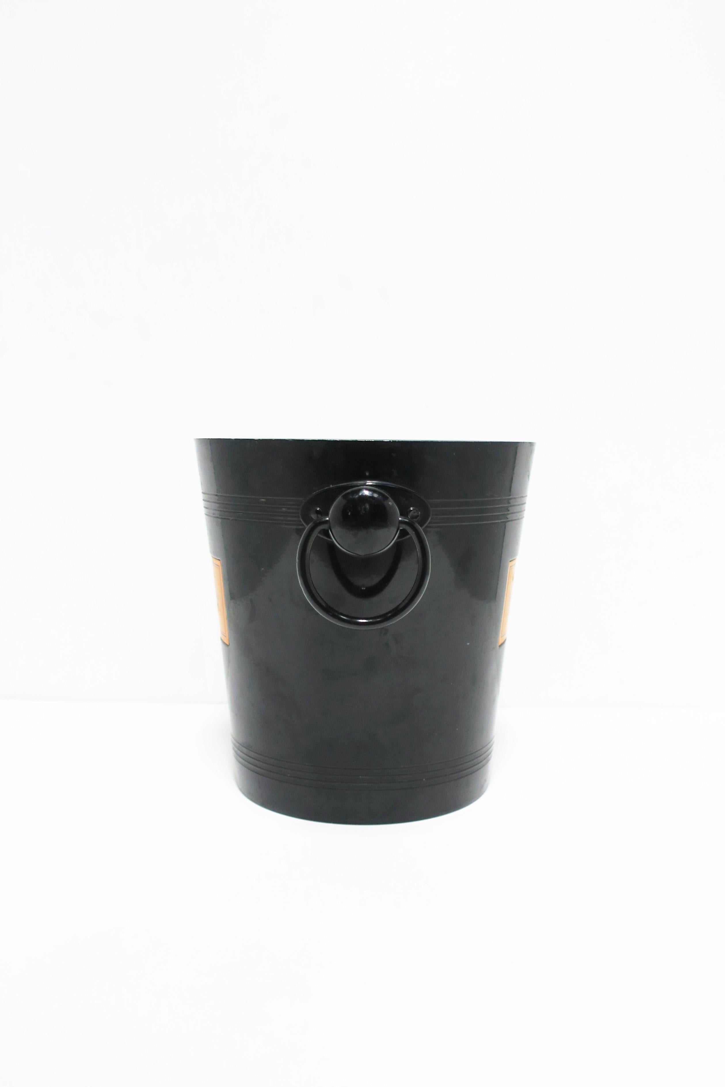 Black and Orange Veuve Clicquot French Champagne Cooler Bucket In Good Condition In New York, NY