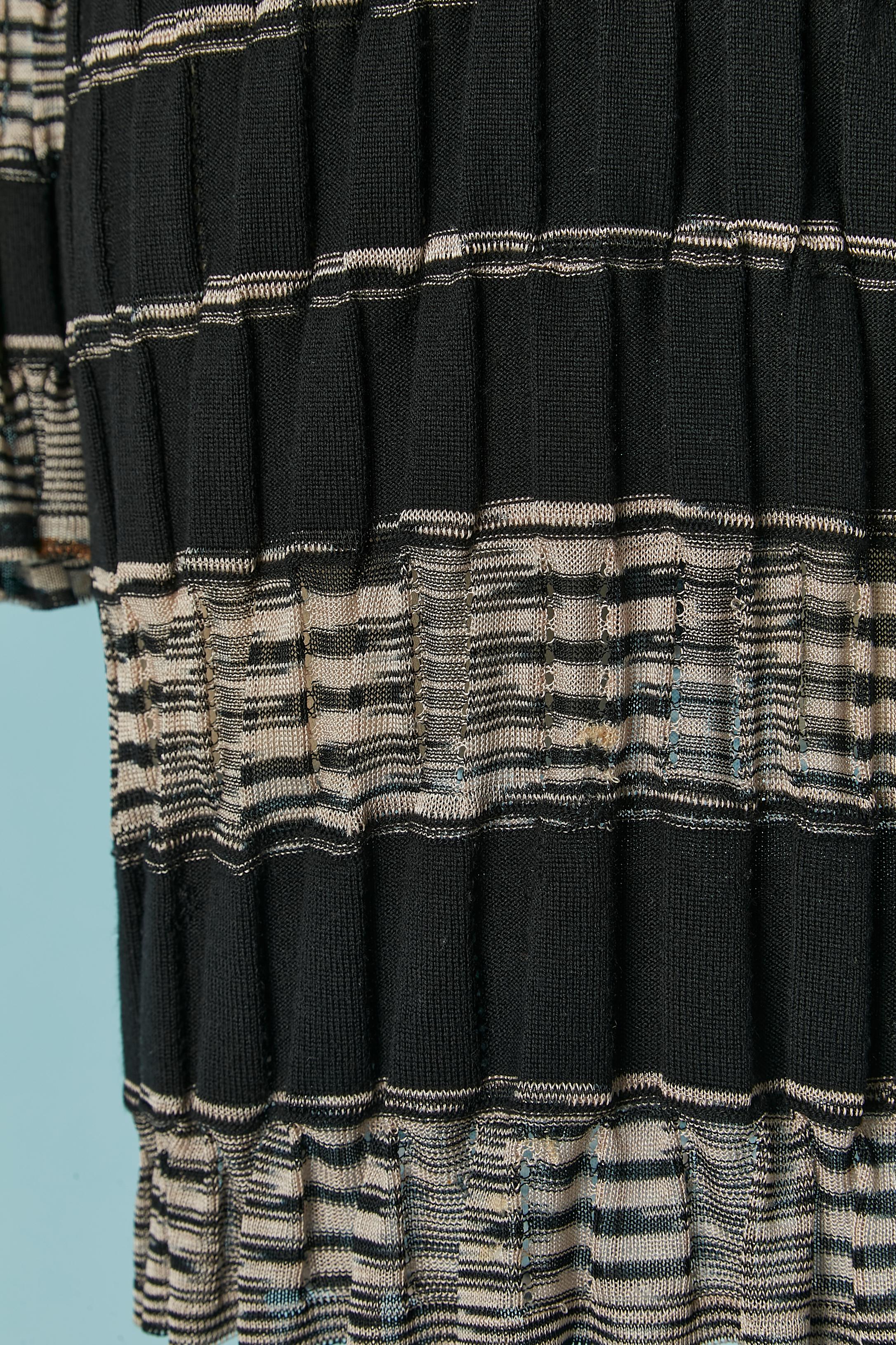 Robe en rayonne et coton noir et rose pâle MISSONI Excellent état - En vente à Saint-Ouen-Sur-Seine, FR