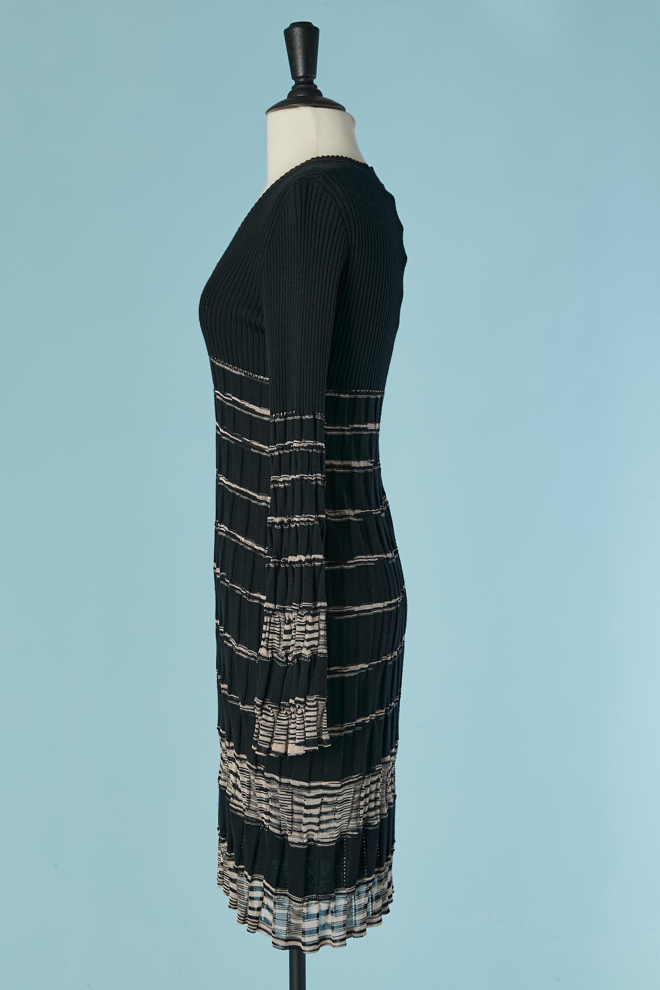 Robe en rayonne et coton noir et rose pâle MISSONI Pour femmes en vente