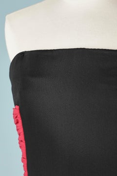 Black and pink drape evening bustier dress in silk jersey Valentino Boutique