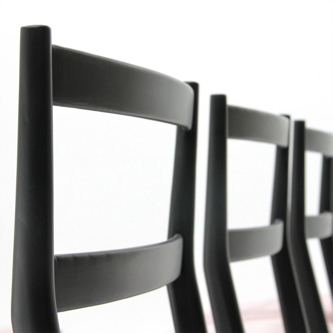 Black and Pink ‘Leggera’ Chairs by Gio Ponti for Cassina, 1950s, Set of 8 1