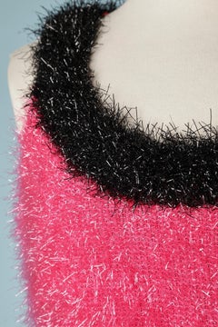 Black and pink shiny fringes cocktail dress Boutique Moschino