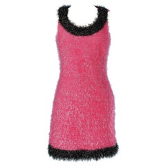 Black and pink shiny fringes cocktail dress Boutique Moschino