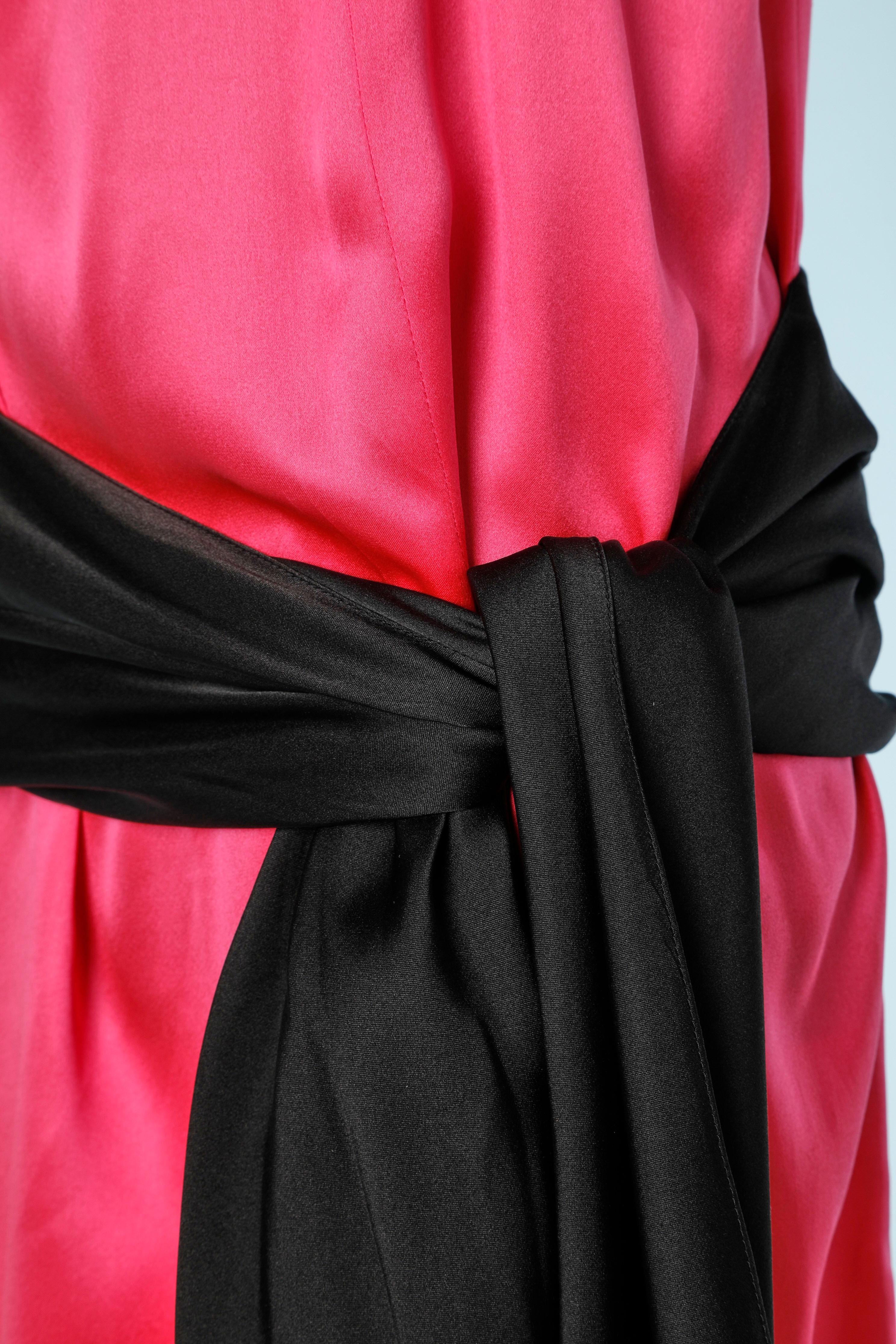 Pink Black and pink silk dress Yves Saint Laurent Variation 