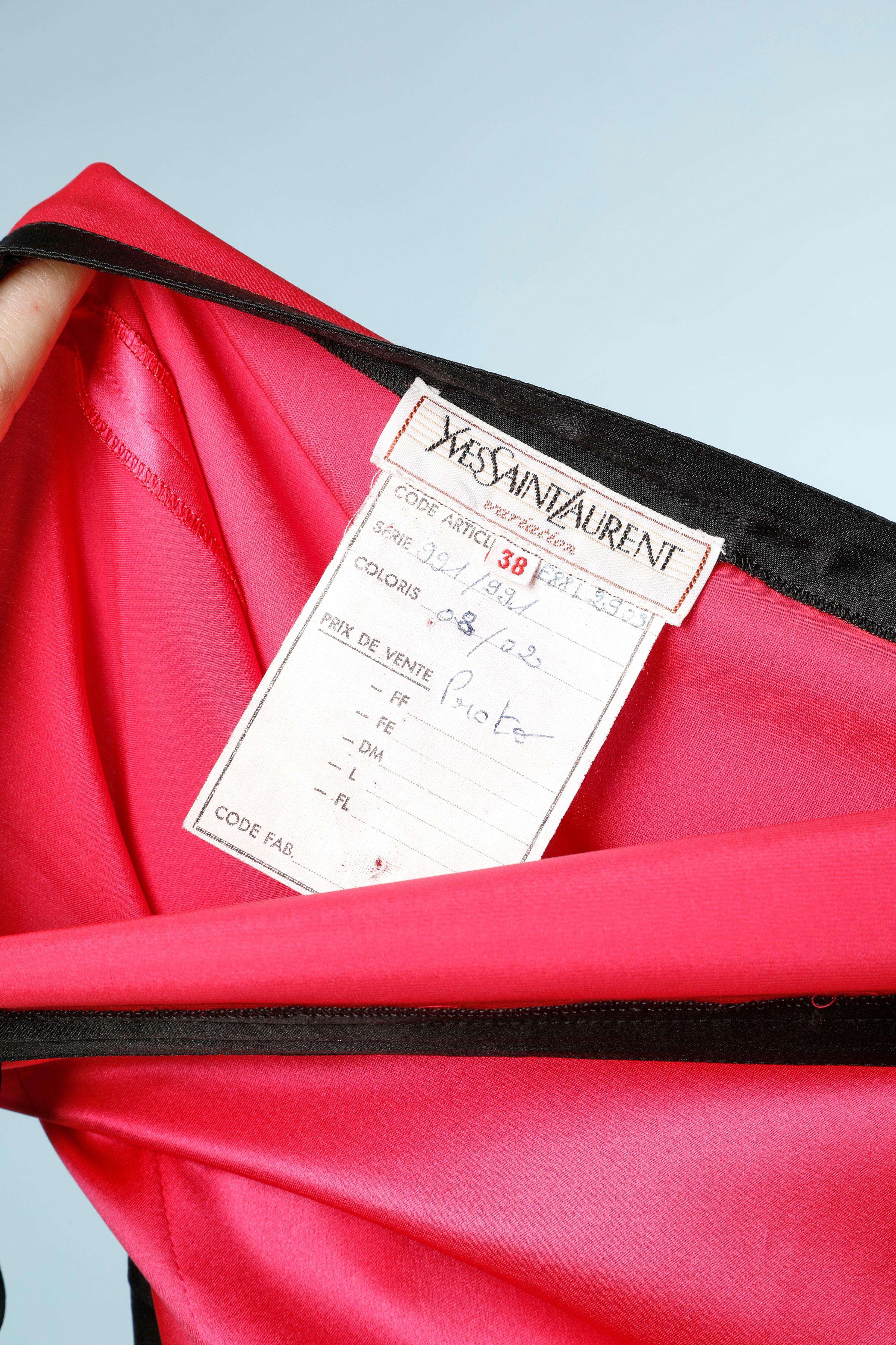 Women's Black and pink silk dress Yves Saint Laurent Variation 