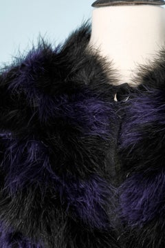 Black and purple feather coat Chantal Thomass
