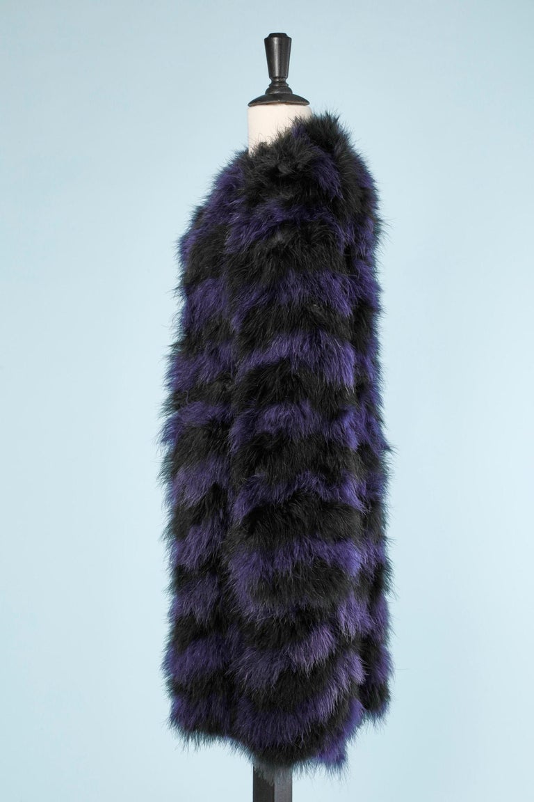 Women's Black and purple feather coat Chantal Thomass  For Sale