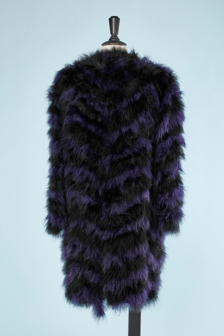 Black and purple feather coat Chantal Thomass  For Sale 1