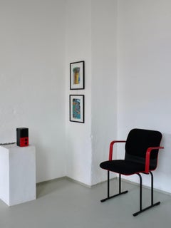 Black and Red Armchair by Yrjö Kukkapuro for Avarte Finland 1980s