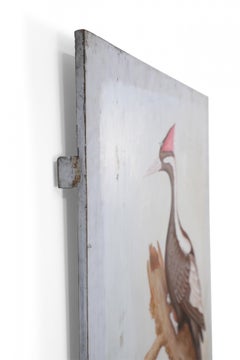 Black and Red-Crested Pileated Woodpecker Painting on Wood