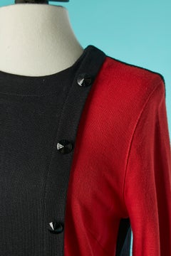 Black and red jersey dress with decorative buttons Pierre Cardin 600€