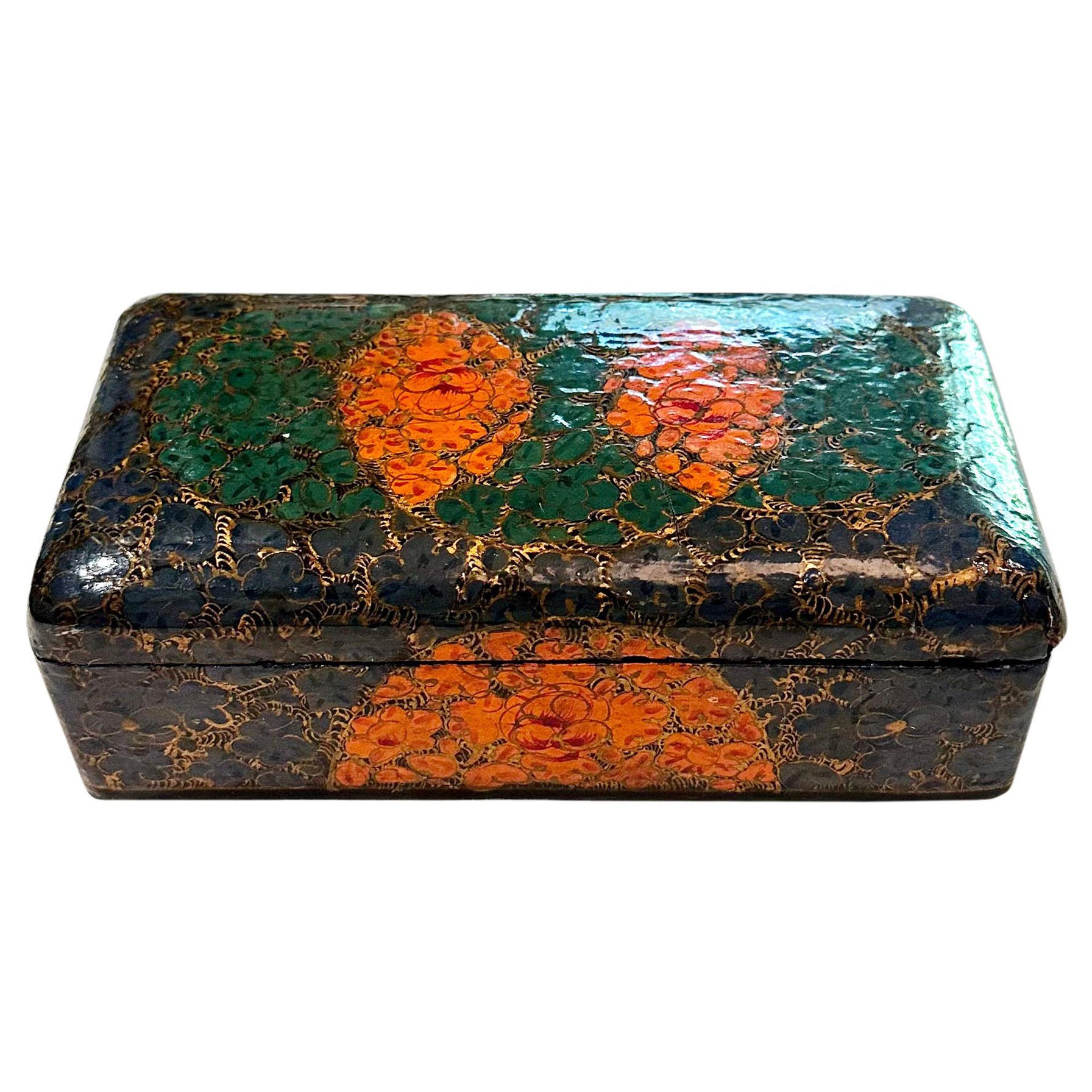 Scatola Kashmir nera e rossa