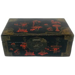 Black and Red Lacquer Asian Box