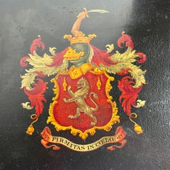 Scatola in pelle nera e rossa con stemmi del clan irlandese dei MacNamara, Londra, 1880