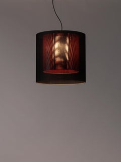 Schwarze und rote Moaré LM-Hängeleuchte von Antoni Arola