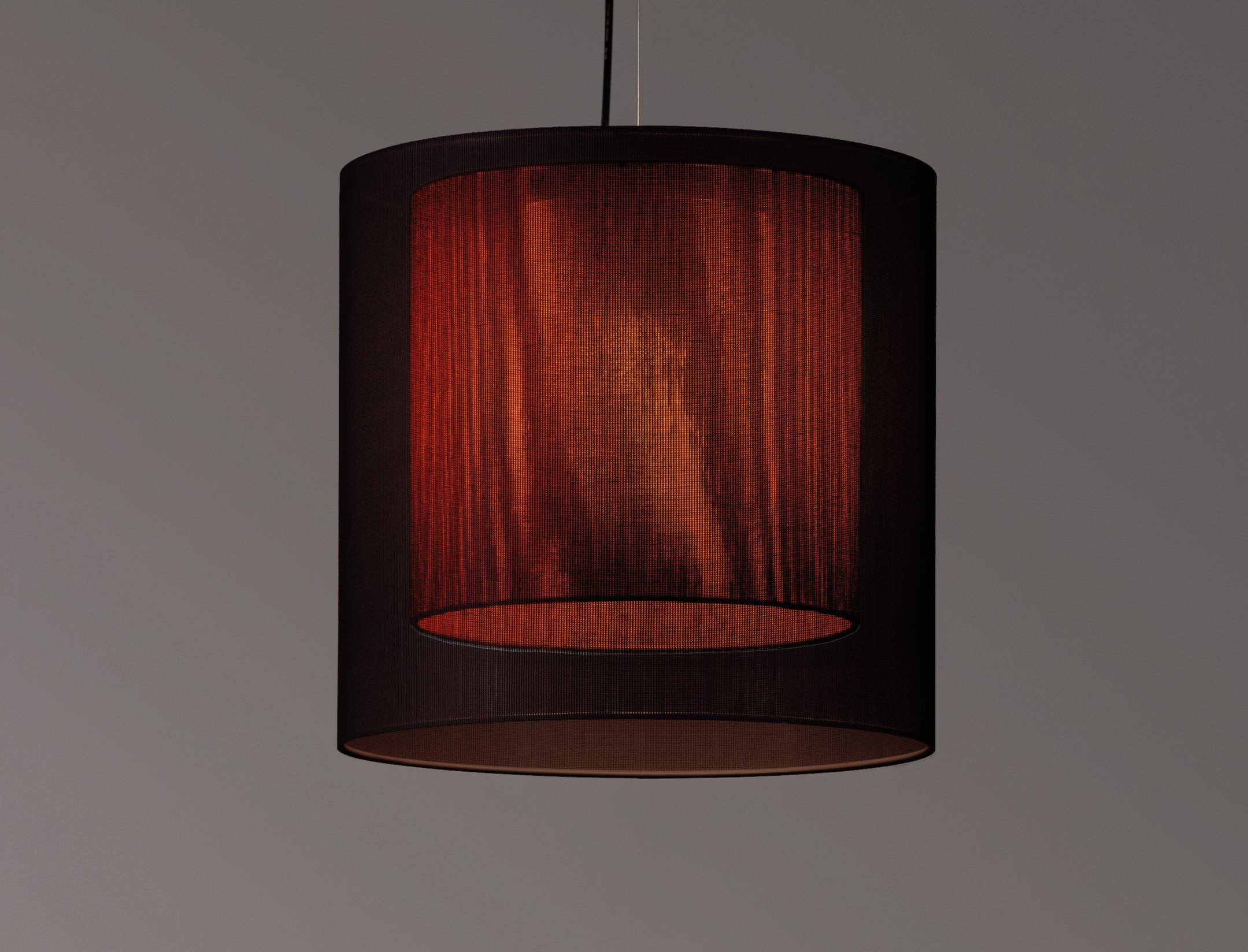Modern Black and Red Moaré Ms Pendant Lamp by Antoni Arola For Sale