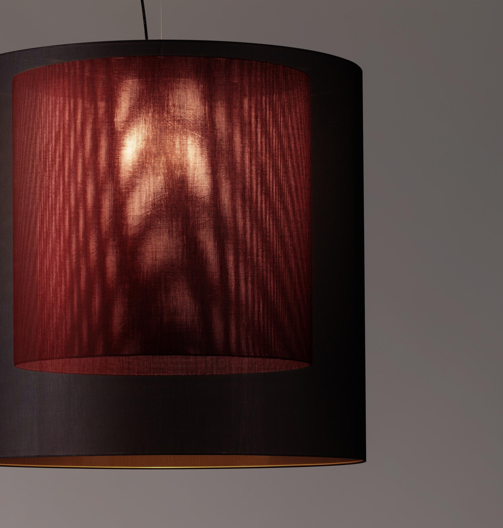 Modern Black and Red Moaré XL Pendant Lamp by Antoni Arola For Sale