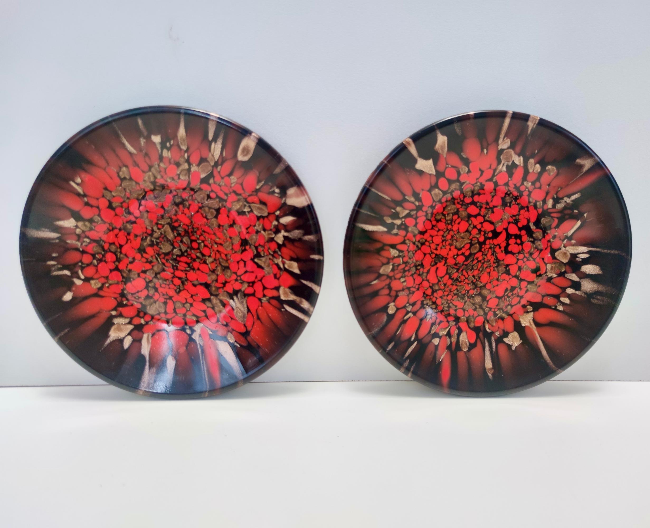 Vasen aus schwarzem und rotem Muranoglas von Vincenzo Nason mit Bronze-Aventurin-Glas im Angebot 6