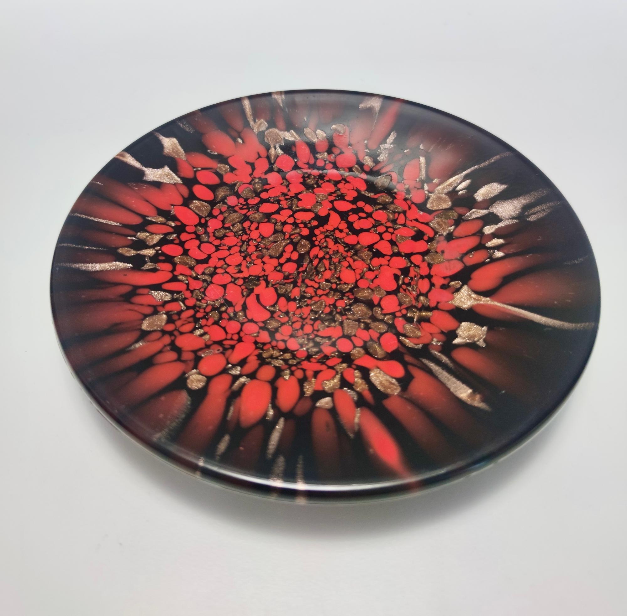 Vasen aus schwarzem und rotem Muranoglas von Vincenzo Nason mit Bronze-Aventurin-Glas im Angebot 7