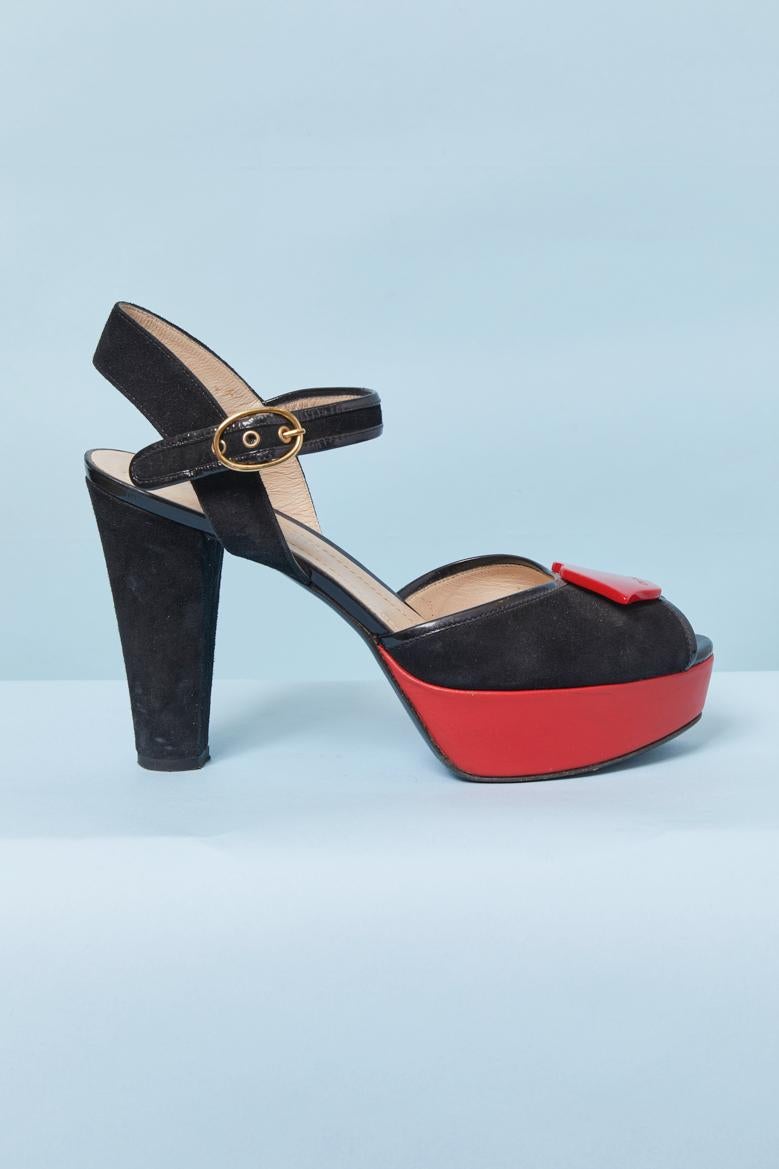 Sandalias plateadas negras y rojas con labios rojos SONIA RYKIEL Negro en venta