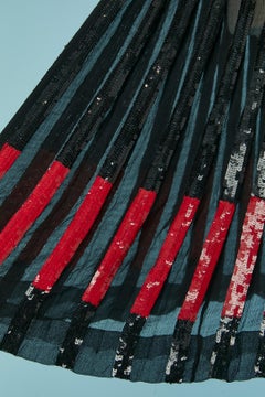 Gonna trasparente in paillettes nere e rosse Valentino Night