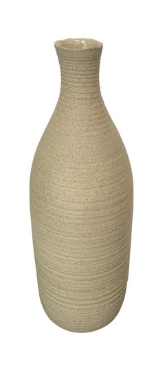 Black And Sand Color Stoneware Vase, Germany, Contemporary