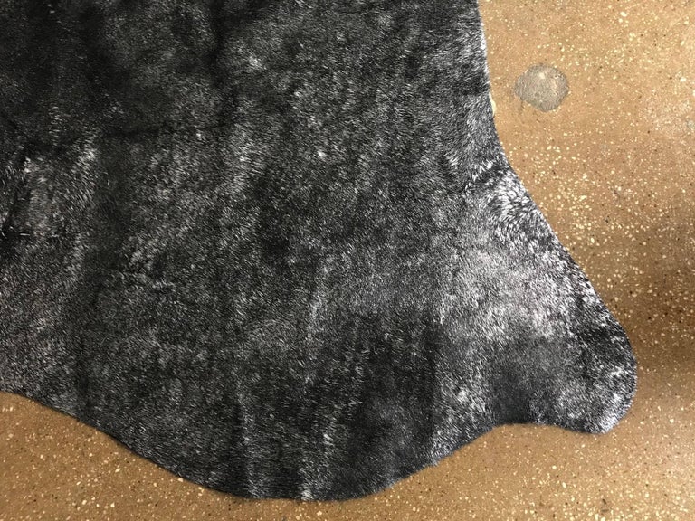 Black And Silver Cowhide Rug For Sale at 1stDibs