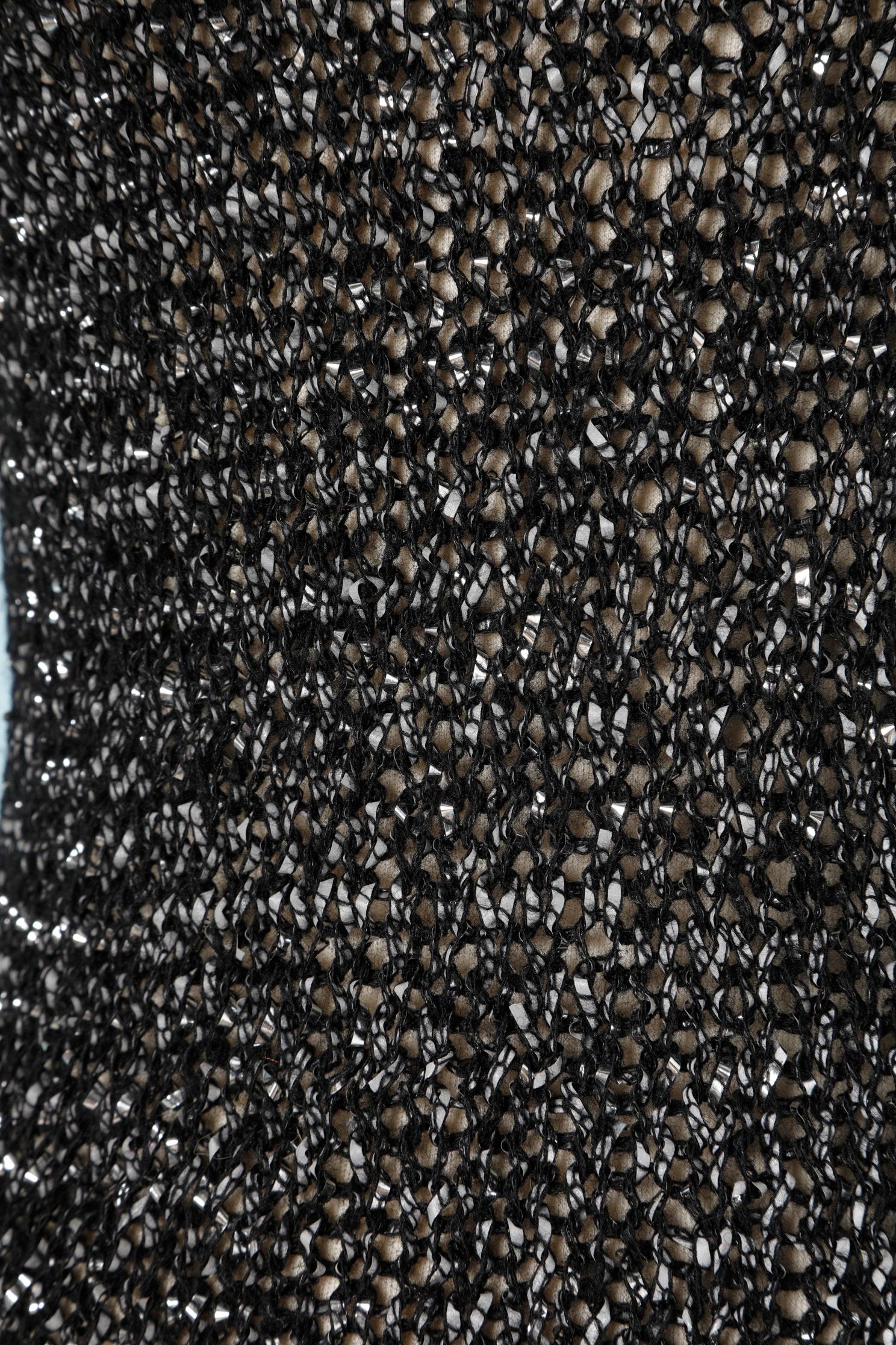 Women's Black and silver lurex  sweater sleeveless For Sale
