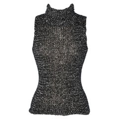 Vintage Black and silver lurex  sweater sleeveless 