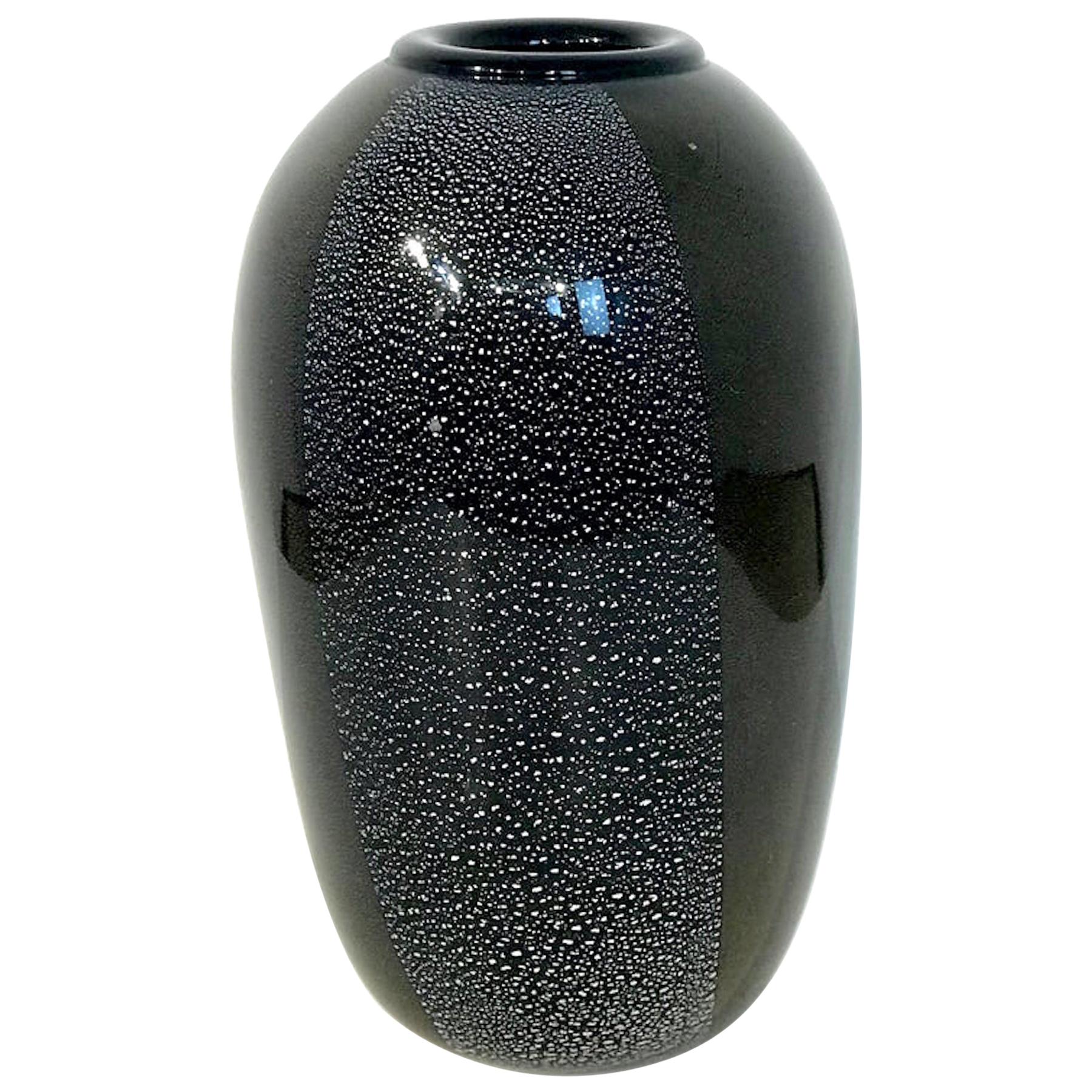 Black and Bronze Murano Glass Vase For Sale at 1stDibs