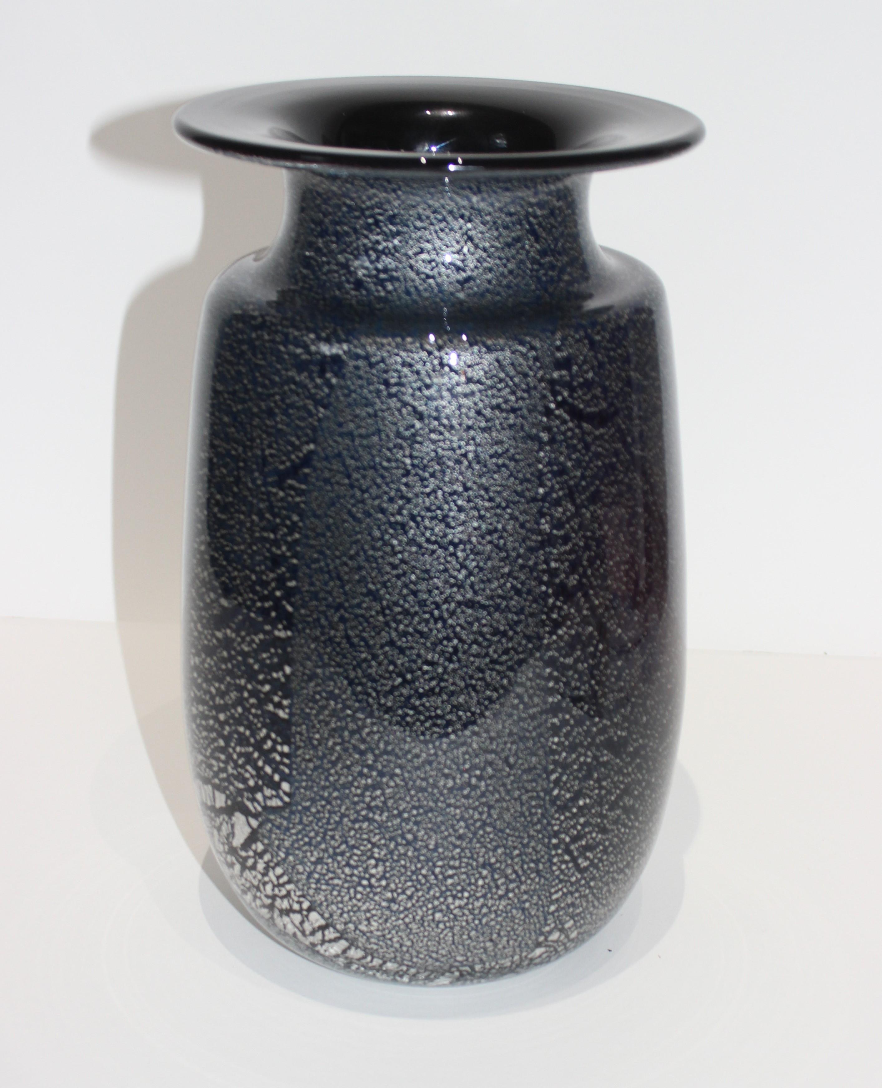 black murano glass vase