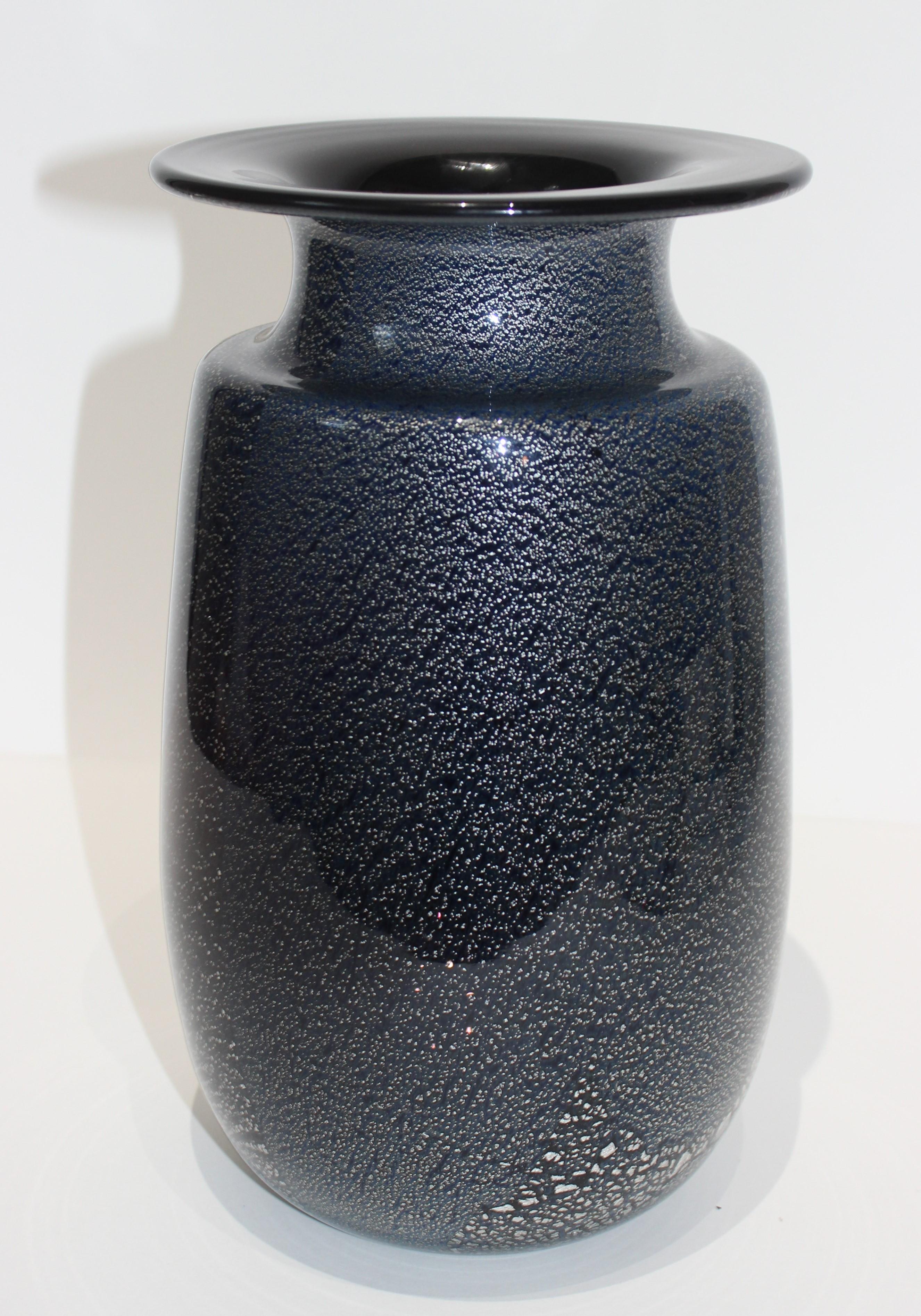 black and silver vase