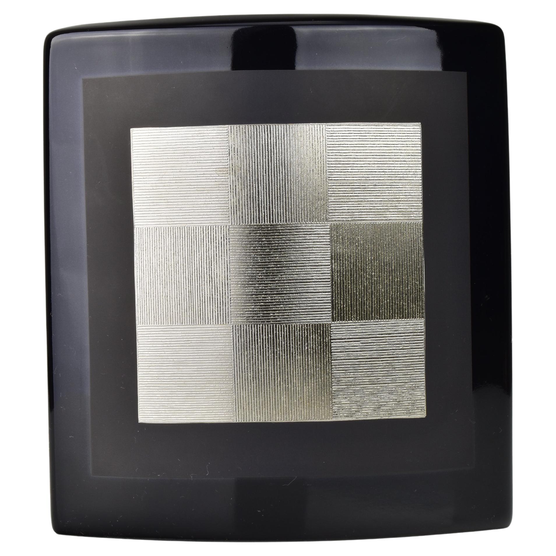 Vaso in porcellana nero e argento di H. Dressler per Rosenthal, Germania in vendita