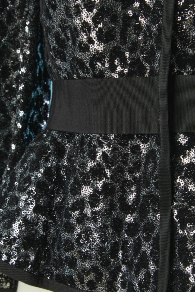 Nero Giacca monopetto nera e argento con paillettes CHRISTIAN DIOR in vendita