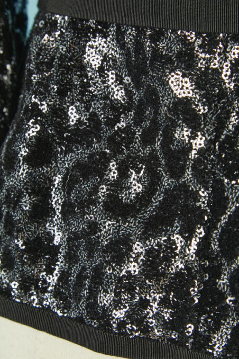 Giacca monopetto nera e argento con paillettes CHRISTIAN DIOR in vendita 2